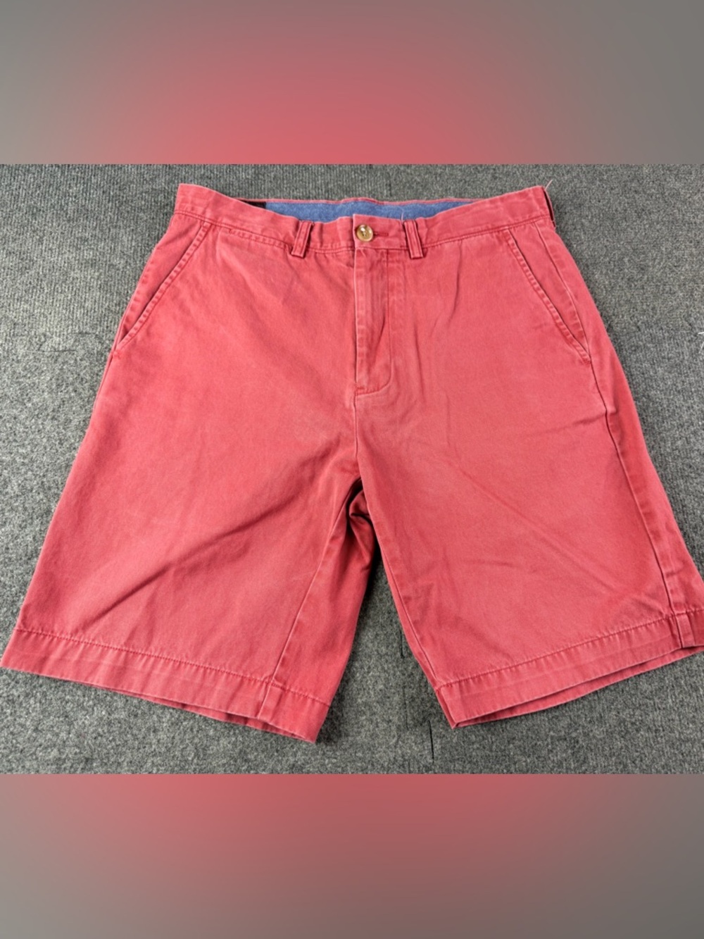 Johnston & Murphy Mens 100% Pima Cotton 9" Chino Shorts Size 32 Red
